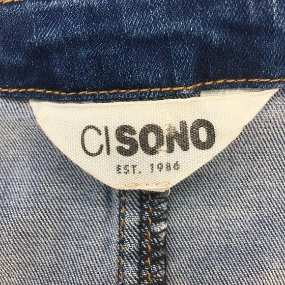 CISono Women's Acid Washed Denim Dress Bib Over-all Style Size S - Picture 16 of 16